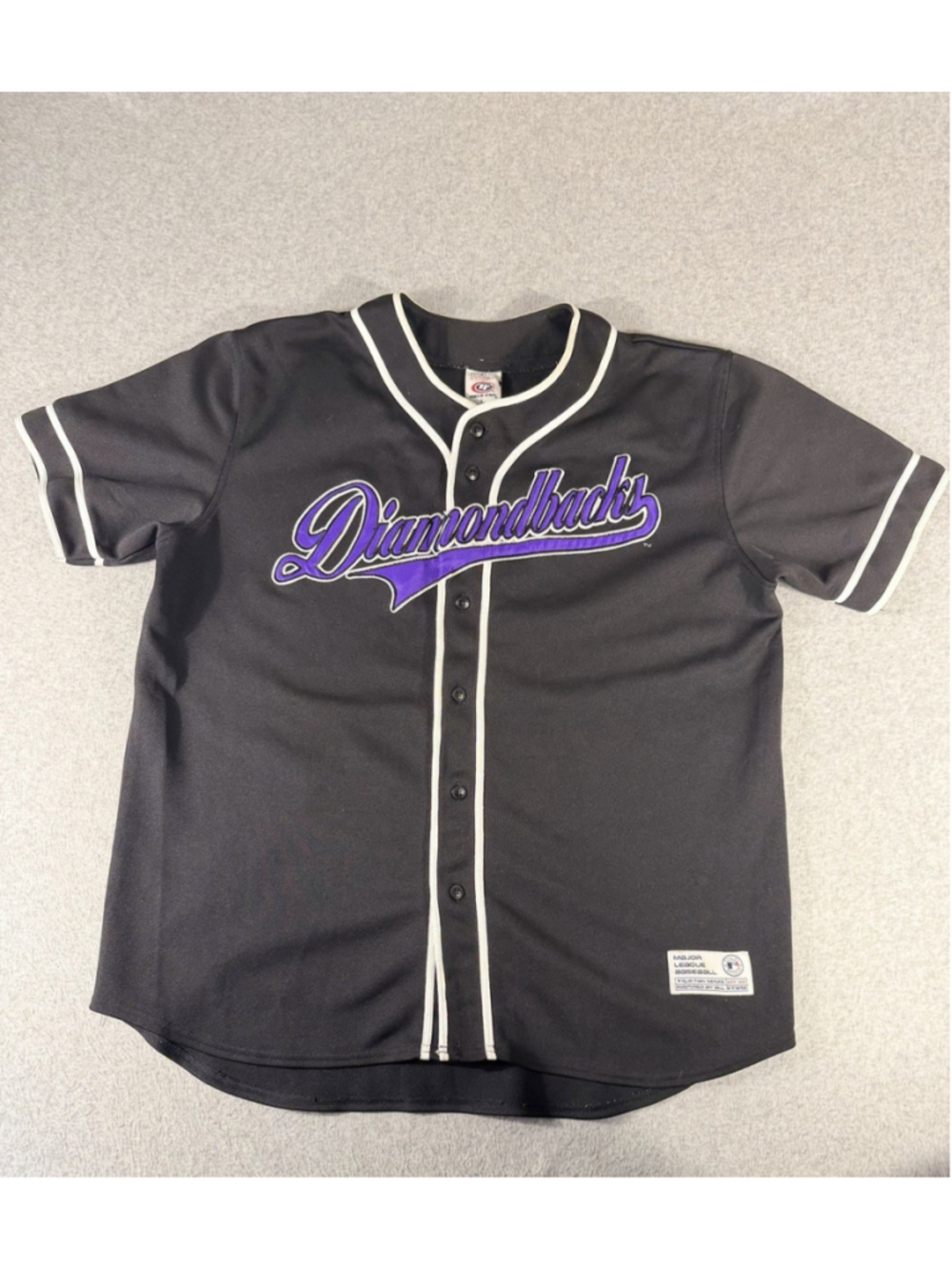 Vintage Arizona Diamondbacks True Fan MLB Baseball Jersey Black Men’s L 42-44